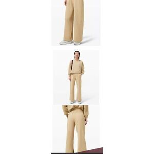 Lululemon LA High Rise Wide Leg Split Ankle Sweatpants Tan Size 12